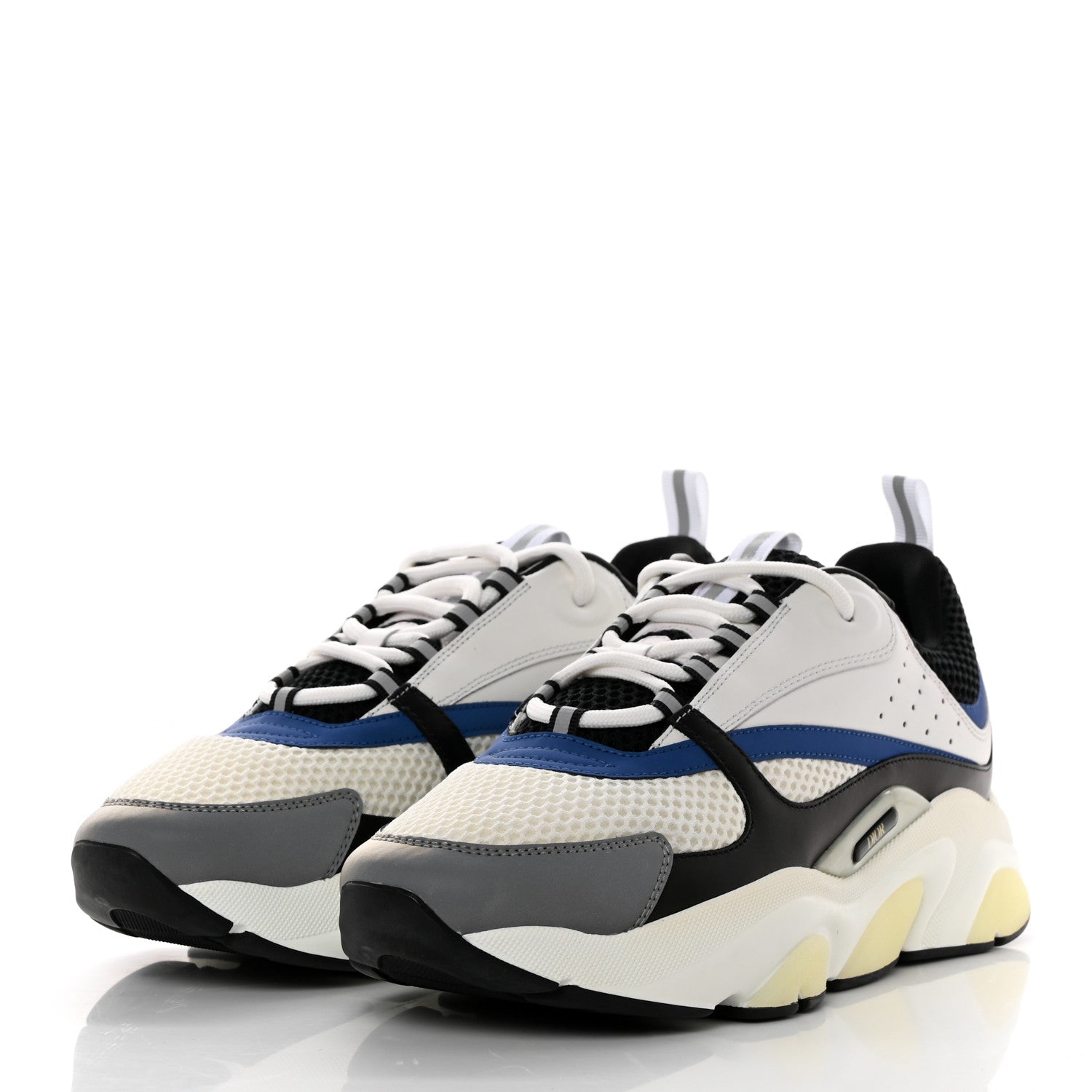 Christian Dior Technical Mesh Calfskin Mens B22 Sneakers 43 White Black Blue 3 of 9