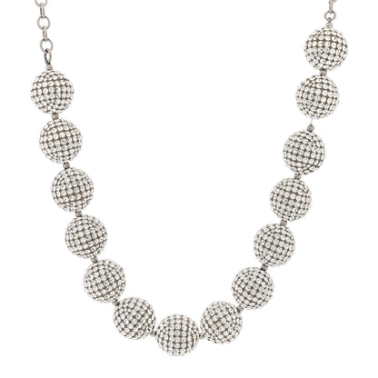 Chanel Crystal CC Ball Necklace Silver 2 of 10