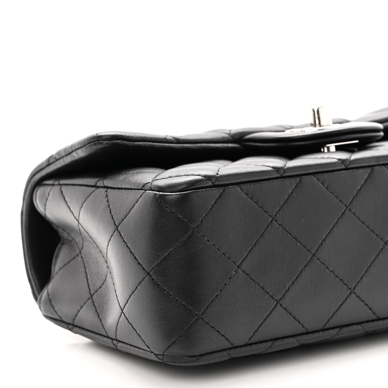 Chanel Lambskin Quilted Mini Rectangular Flap Black 9 of 10