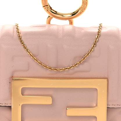 Fendi Nappa Matisse FF Embossed Nano Maxi Buckle Baguette Charm Rosa Quarzo 8 of 12