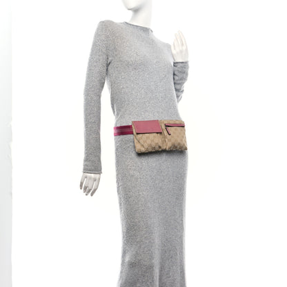 Gucci GG Monogram Web Double Pocket Belt Bag Pink 2 of 11
