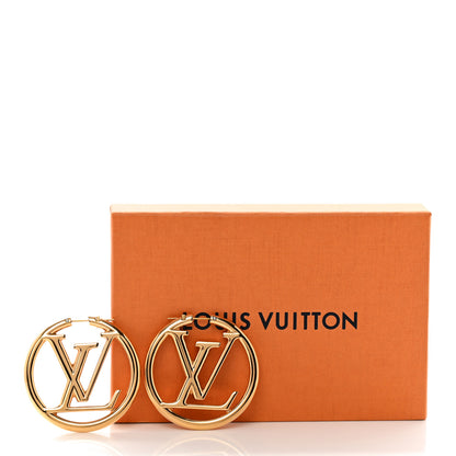 Louis Vuitton Metal Louise Hoop Earrings Gold 5 of 5