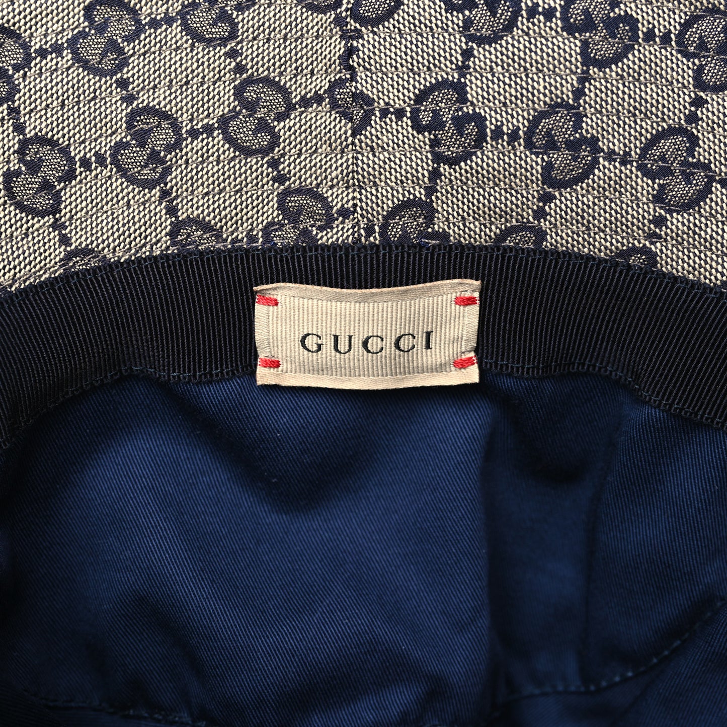 GG Monogram Web Bucket Hat L Beige Blue