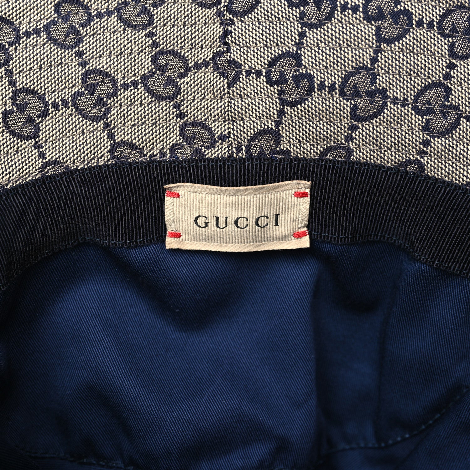 Gucci GG Monogram Web Bucket Hat L Beige Blue 7 of 8