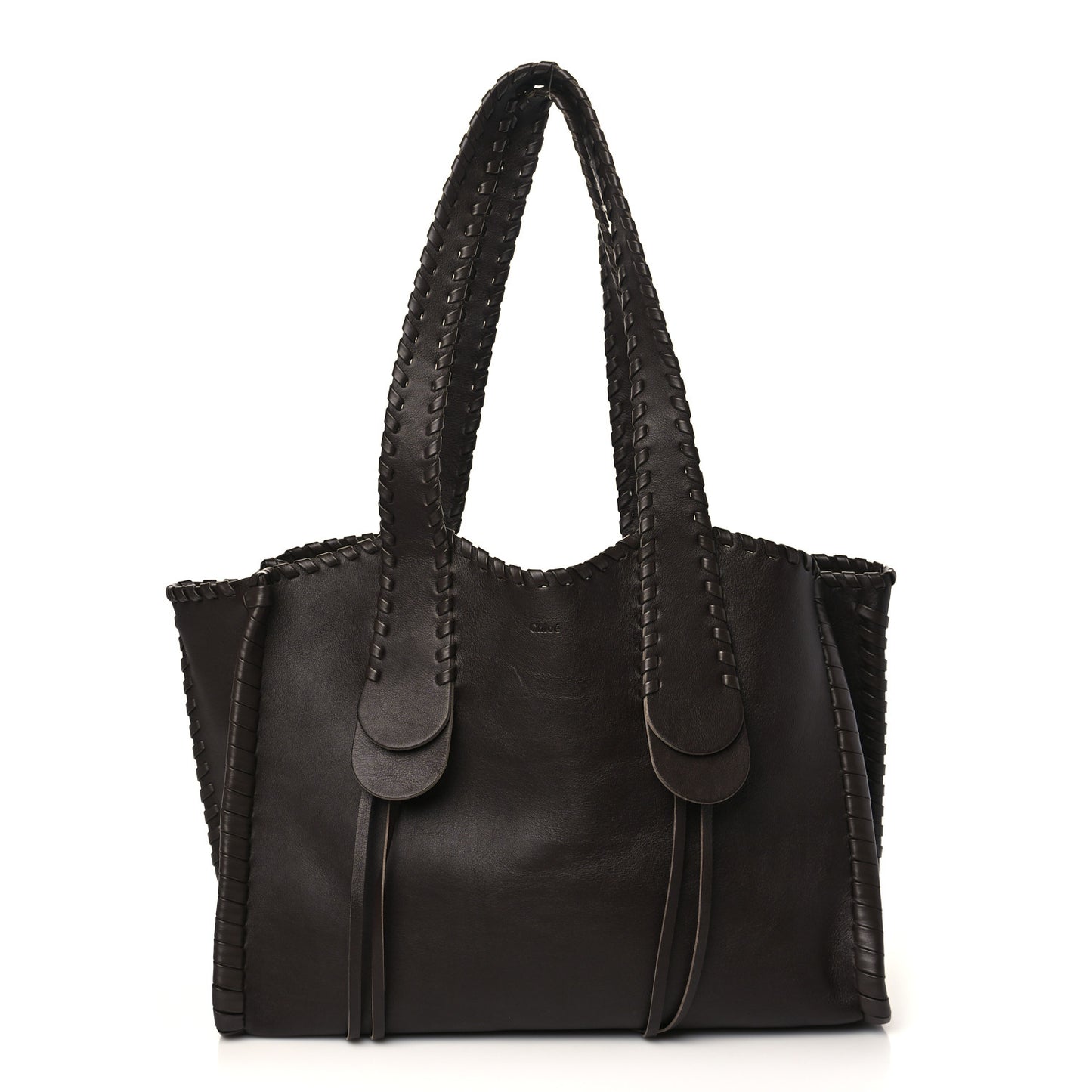 Calfskin Large Mony Tote Bold Brown