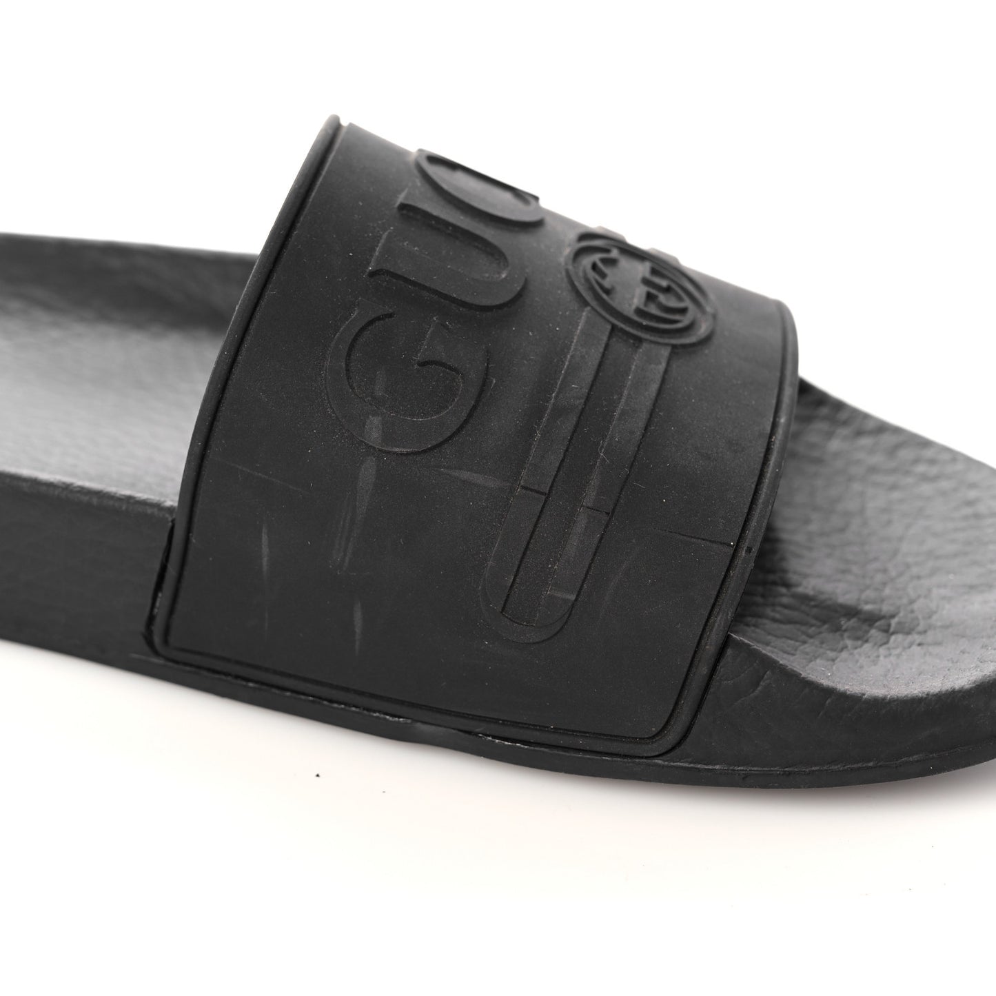 Rubber Womens Logo Slide Sandals 38 Black