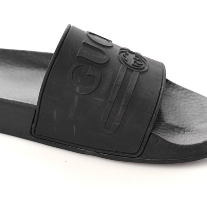 Gucci Rubber Womens Logo Slide Sandals 38 Black 12 of 12