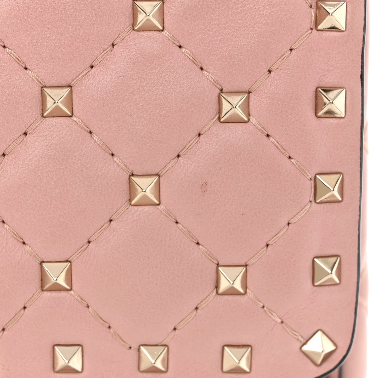 Nappa Medium Rockstud Spike Shoulder Bag Water Rose