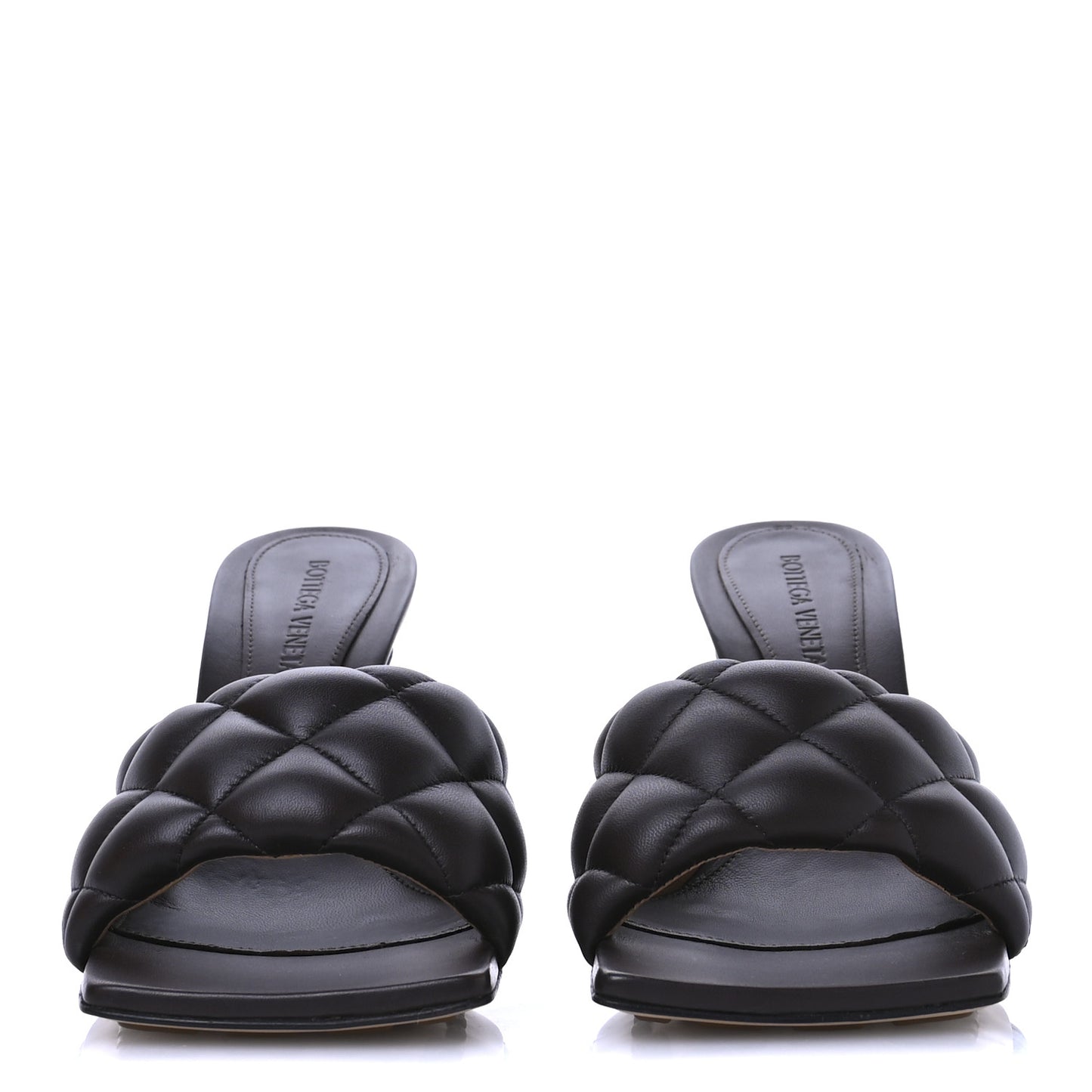 Nappa Matelasse Padded Mule Sandals 37.5 Chocolate