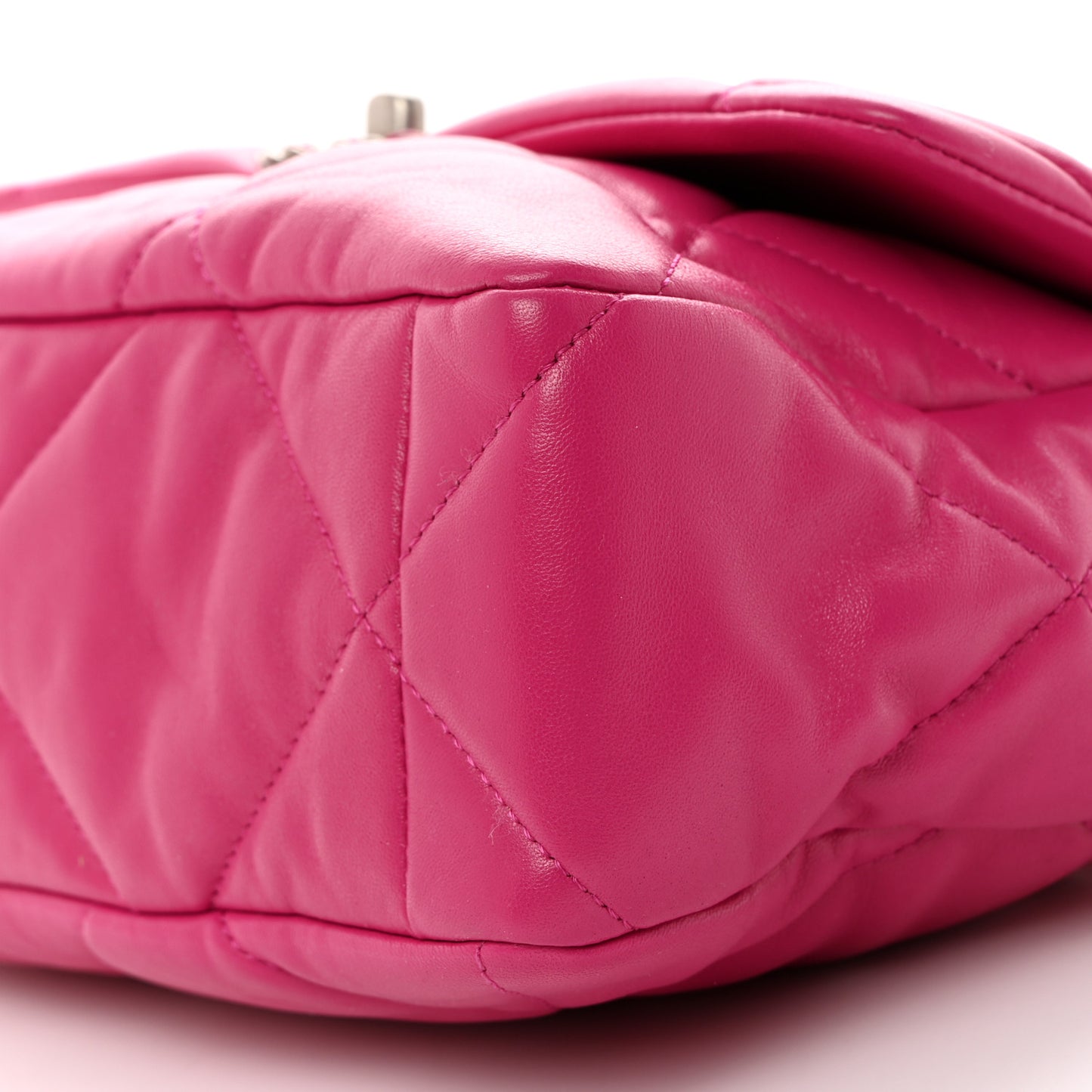 Lambskin Quilted Large Chanel 19 Flap Dark Pink