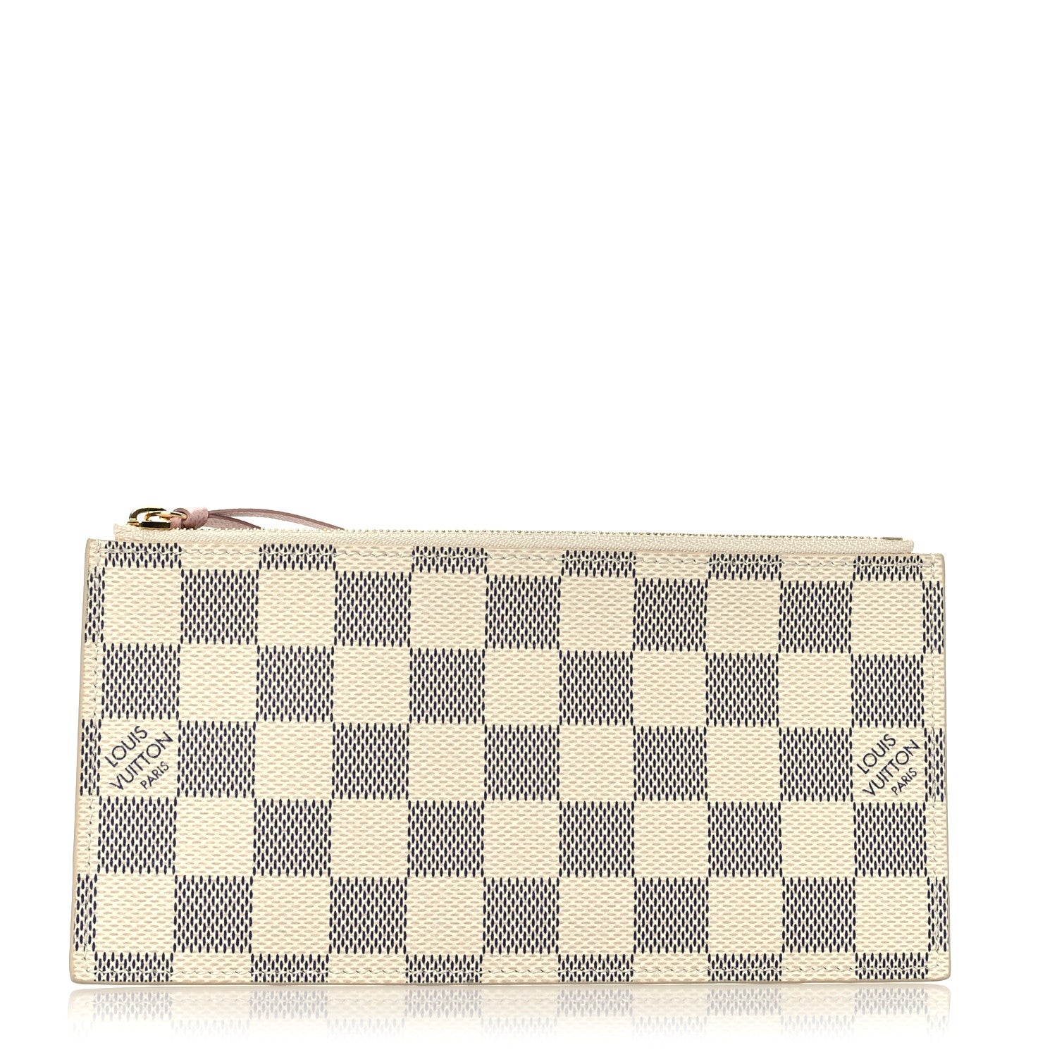 Louis Vuitton Damier Azur Felicie Chain Wallet Zippered Insert Rose Ballerine 1 of 7