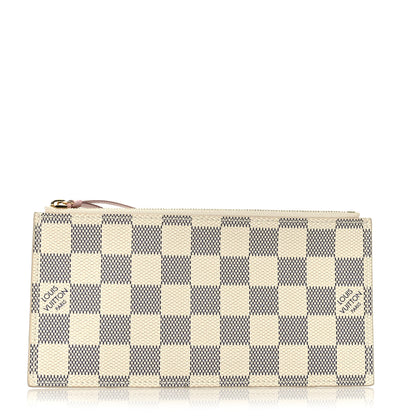 Louis Vuitton Damier Azur Felicie Chain Wallet Zippered Insert Rose Ballerine 1 of 7