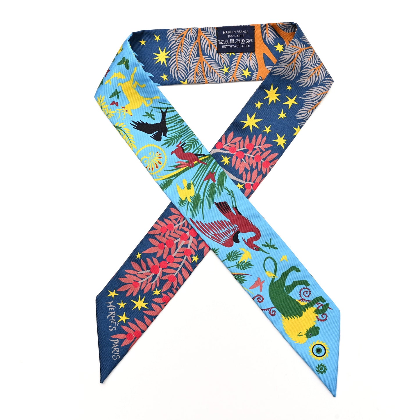 Silk Sous Le Charme D Orphee Twilly Marine Bleu Azure Jaune
