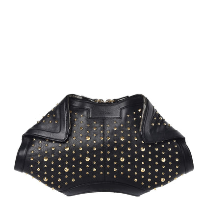 Alexander McQueen Calfskin Studded De Manta Clutch Black 1 of 9