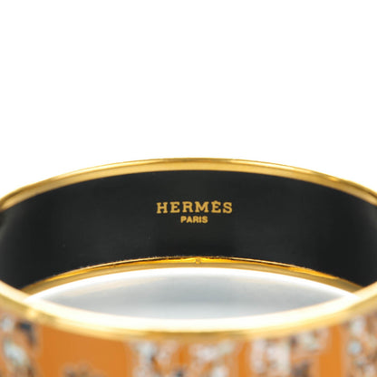 Hermes Enamel Printed Alphabet Russe Wide Bracelet 70 Potiron 4 of 6