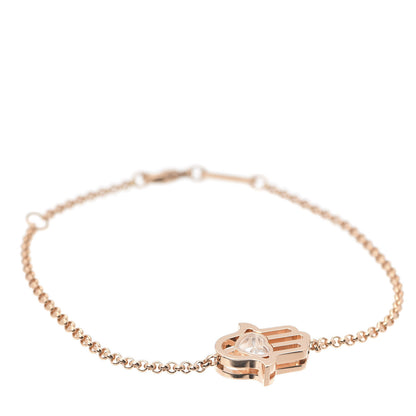 Chopard 18K Rose Gold Diamond Happy Diamonds Good Luck Charm Hamsa Bracelet 1 of 6