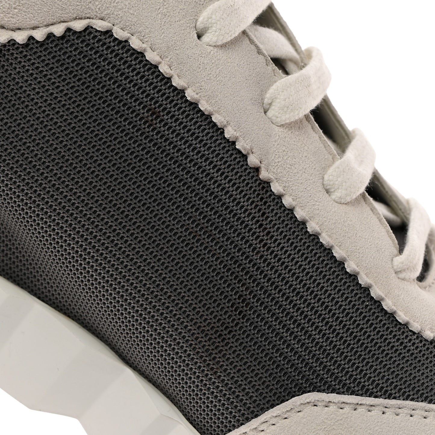 Technical Canvas Suede Goatskin Bouncing Sneakers 44 Gris Orange