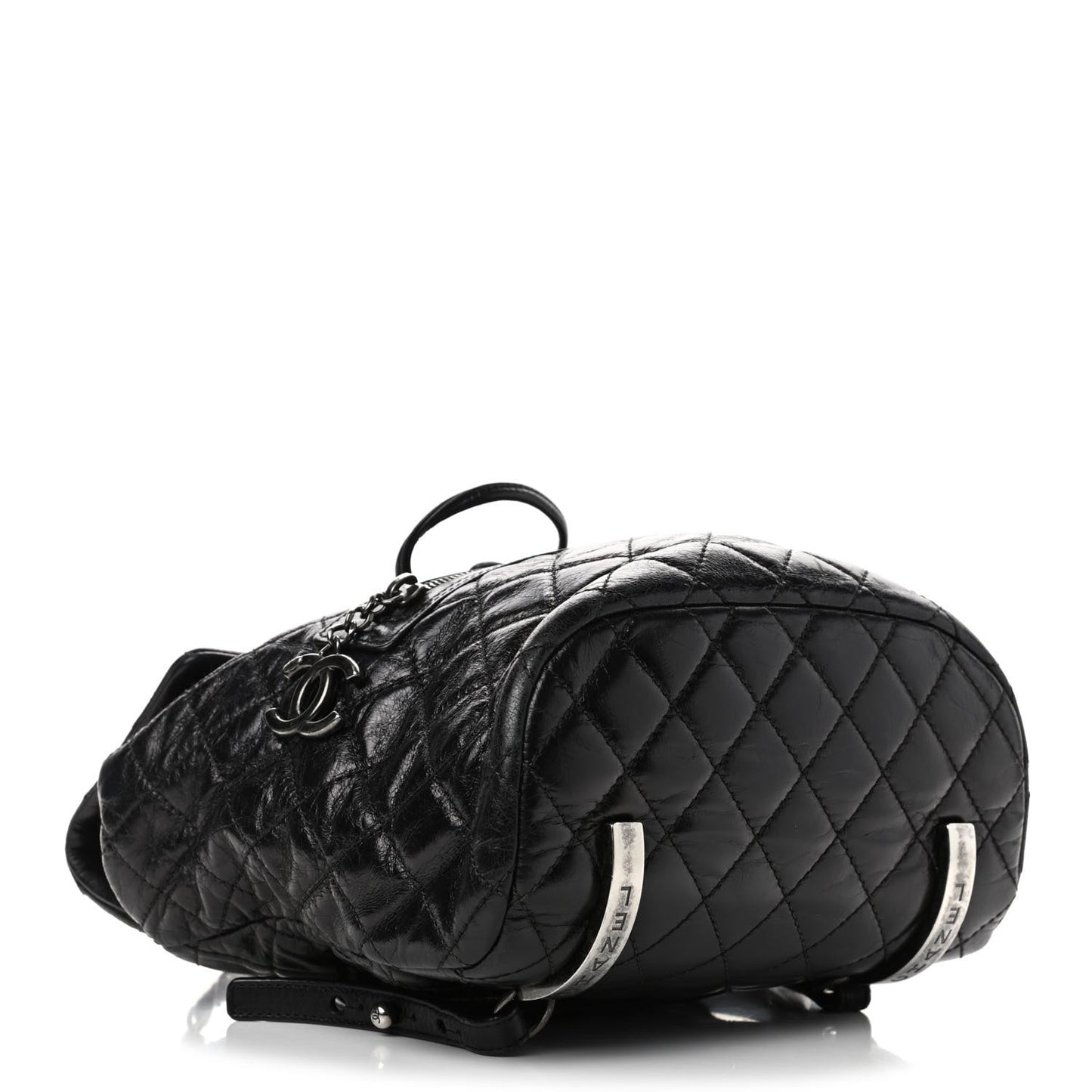 Glazed Calfskin Quilted Small Salzburg Mountain Backpack Black