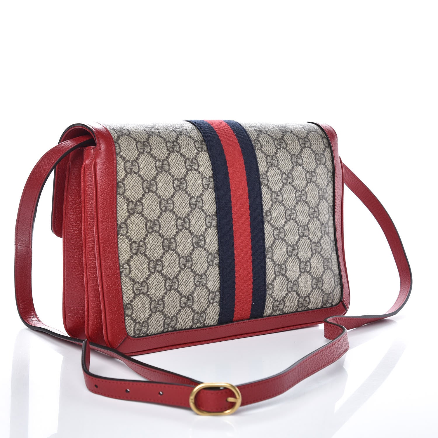 Gucci GG Supreme Monogram Medium Queen Margaret Shoulder Bag Red 3 of 11