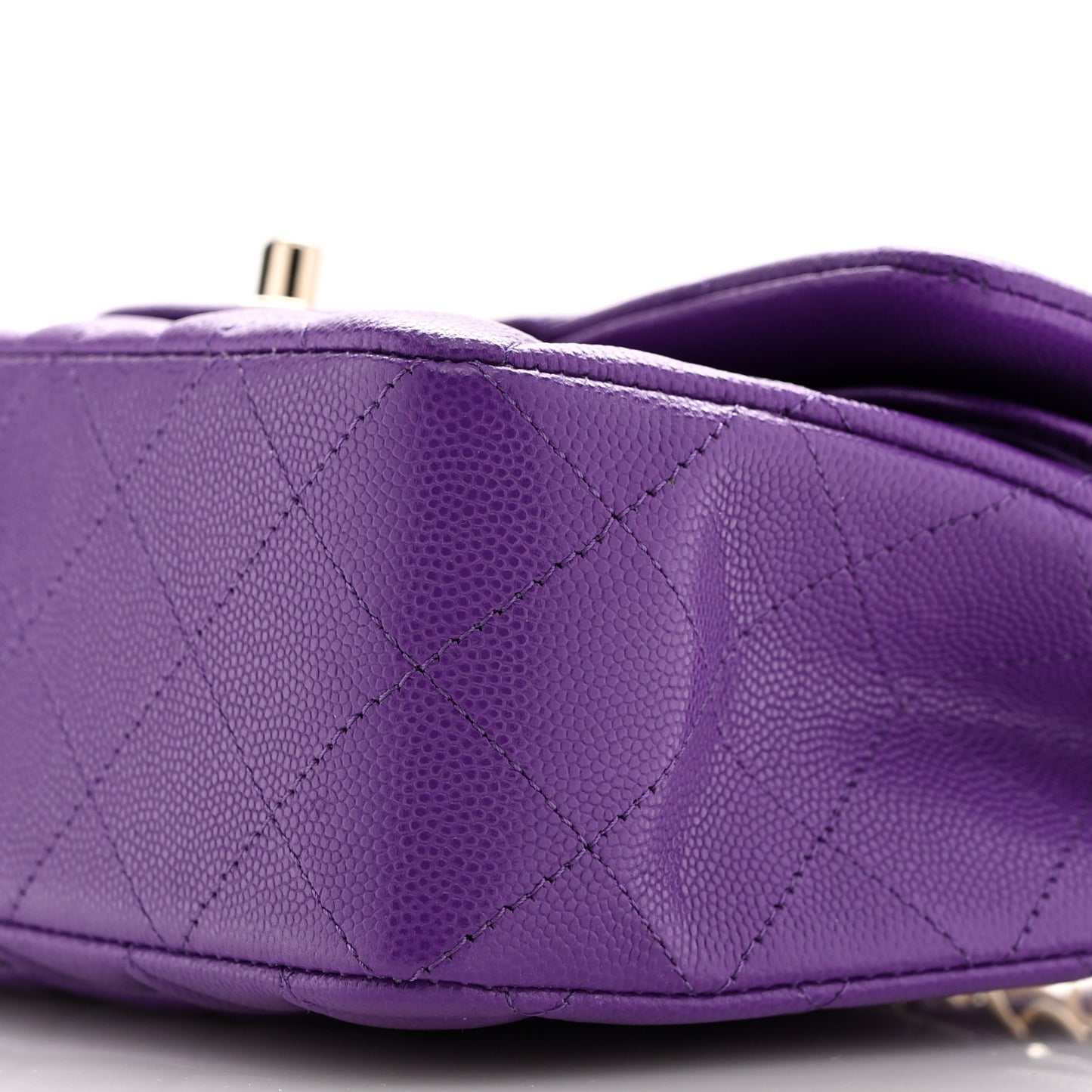 Caviar Quilted Small Double Flap Dark Purple