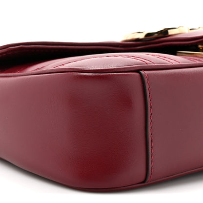 Gucci Calfskin Matelasse Mini GG Marmont Shoulder Bag Rosso Ancora 10 of 11