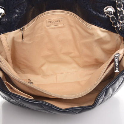 Chanel Glazed Caviar Quilted Stretch Spirit Messenger Bag Blue 5 of 16