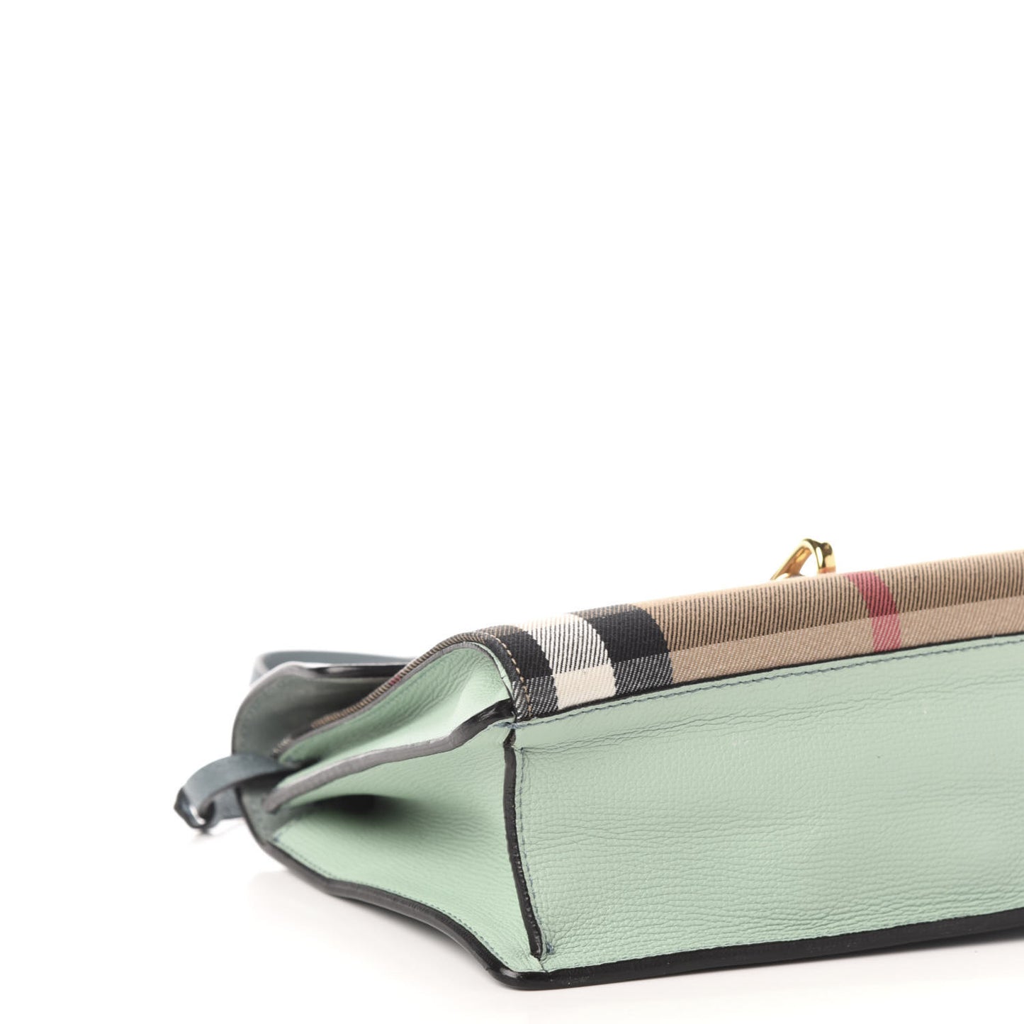 Grainy Calfskin House Check Small Macken Crossbody Bag Celadon Blue