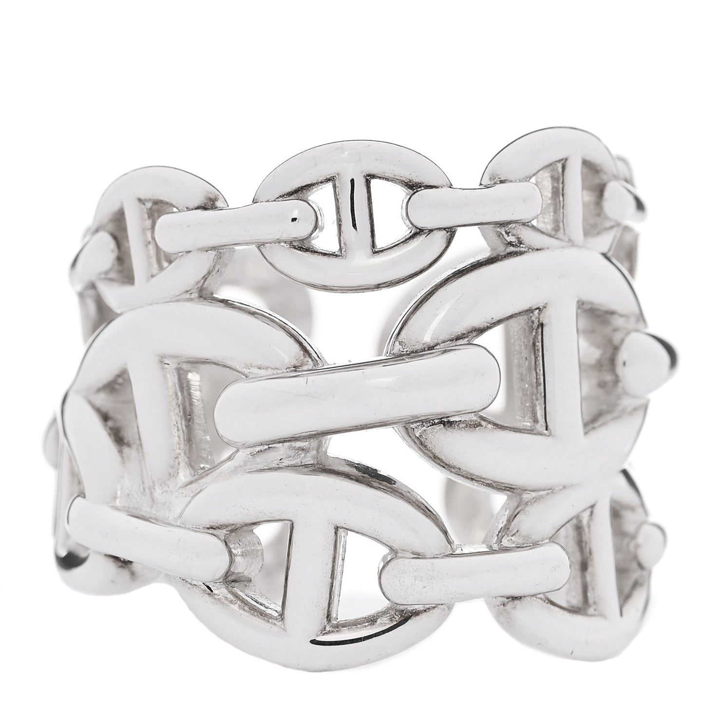 Sterling Silver GM Chaine d'ancre Enchainee Band Ring 54 7
