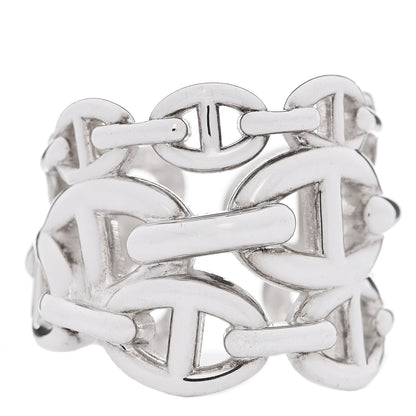 Hermes Sterling Silver GM Chaine d'ancre Enchainee Band Ring 54 7 1 of 6