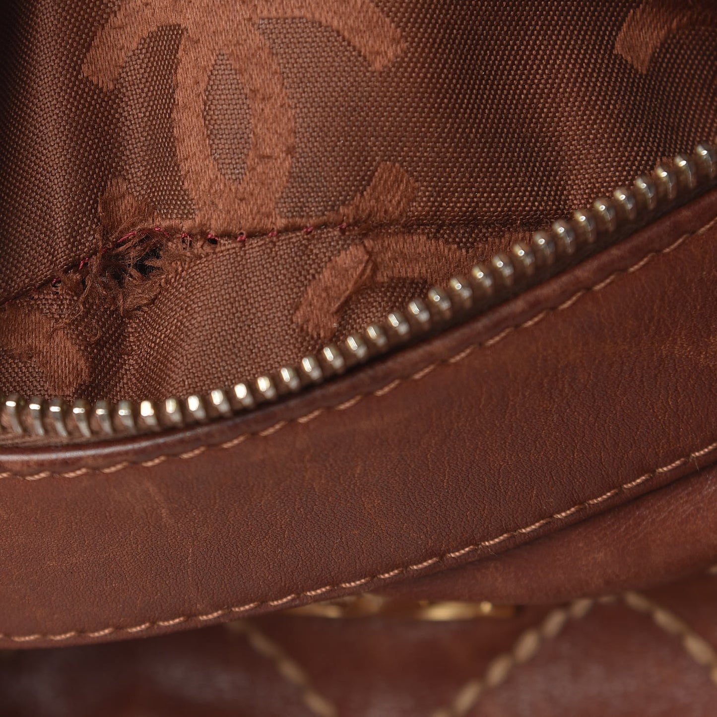 Calfskin Quilted Surpique Hobo Brown