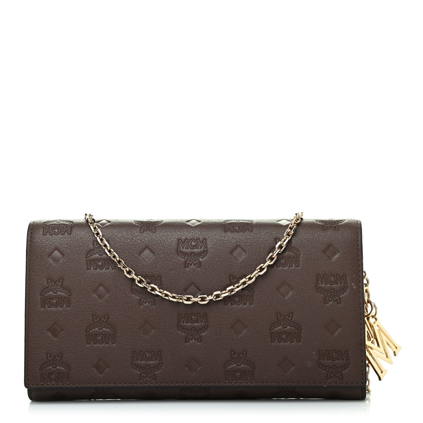 Calfskin Ottomar Wallet On Chain Chestnut