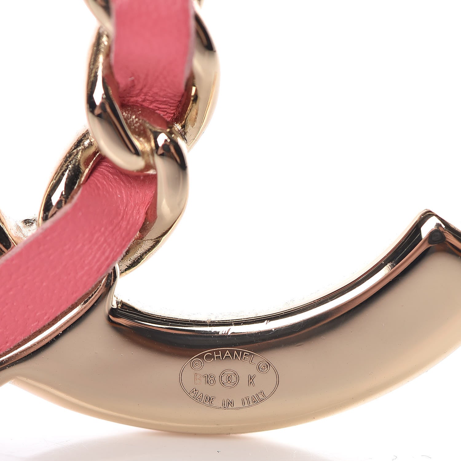 Chanel Lambskin Baguette Crystal CC Chain Brooch Pink Gold 4 of 5