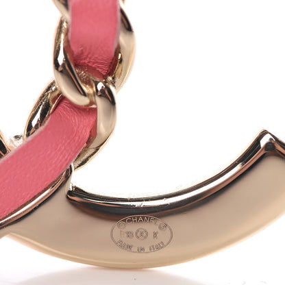 Chanel Lambskin Baguette Crystal CC Chain Brooch Pink Gold 4 of 5