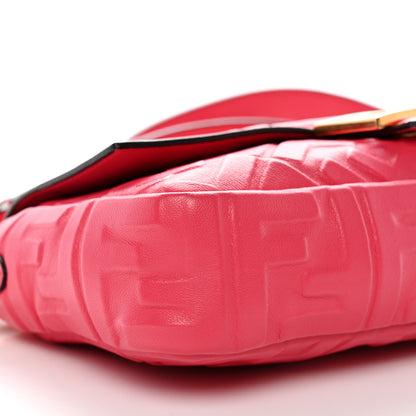 Fendi Nappa FF 1974 Embossed Baguette Rosa Fluo 7 of 10