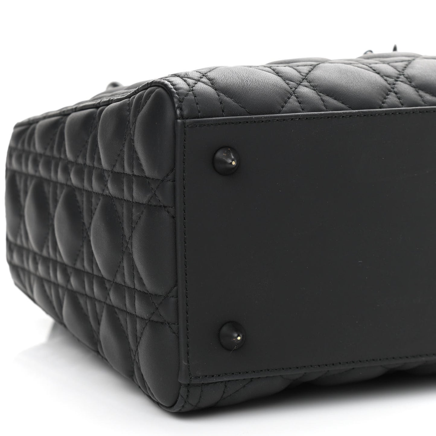 Ultra Matte Calfskin Cannage Medium Lady Dior Black