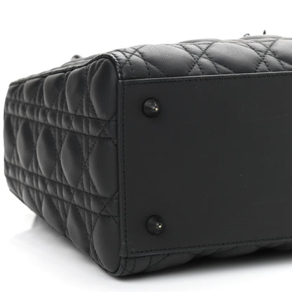 Christian Dior Ultra Matte Calfskin Cannage Medium Lady Dior Black 9 of 12