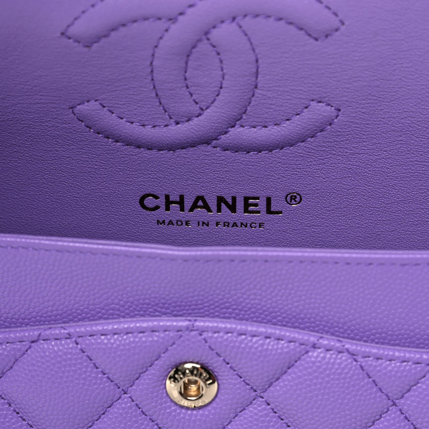 Chanel Caviar Quilted Small Double Flap Purple 6 of 11