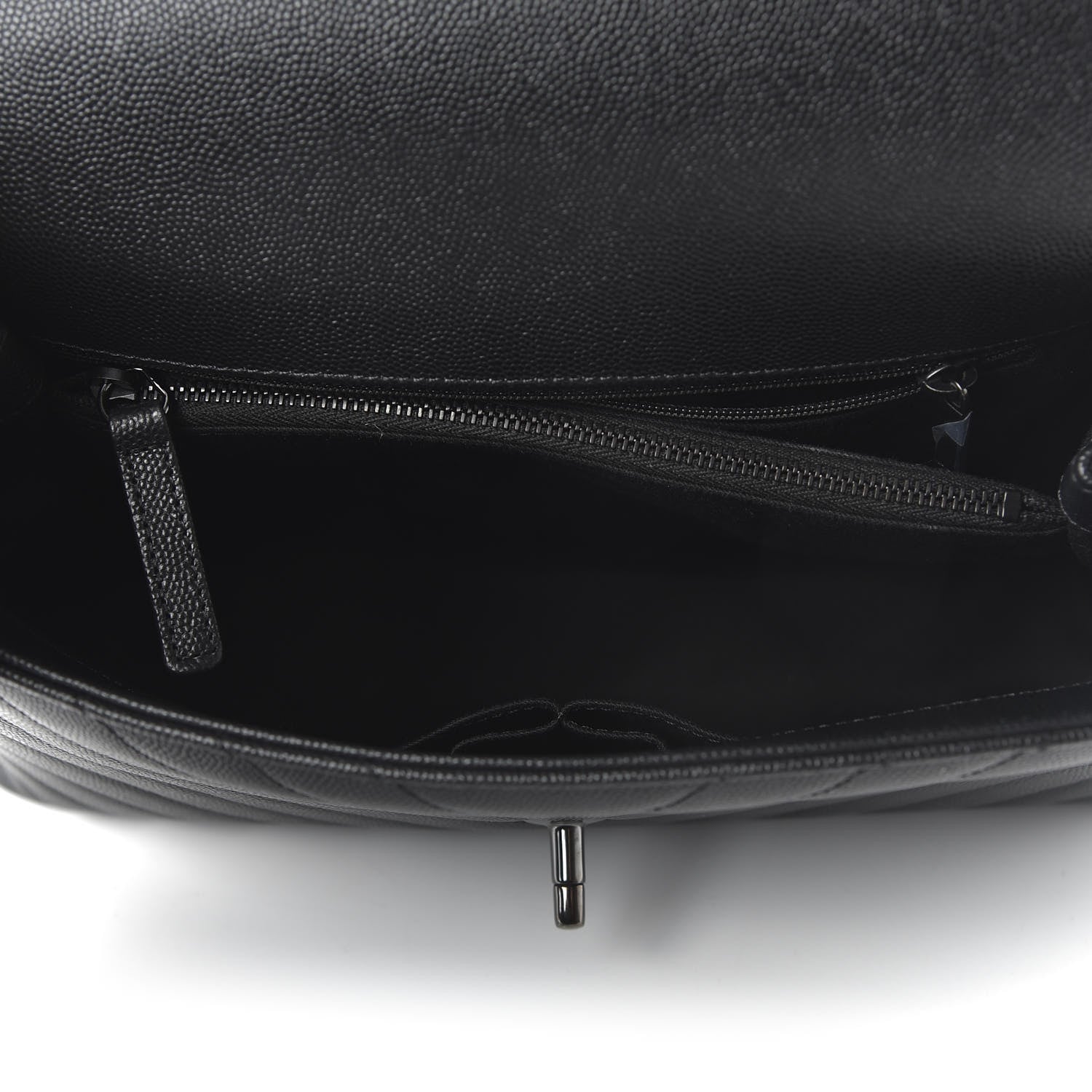 Chanel Caviar Chevron Quilted Small Coco Handle Flap So Black 5 of 11