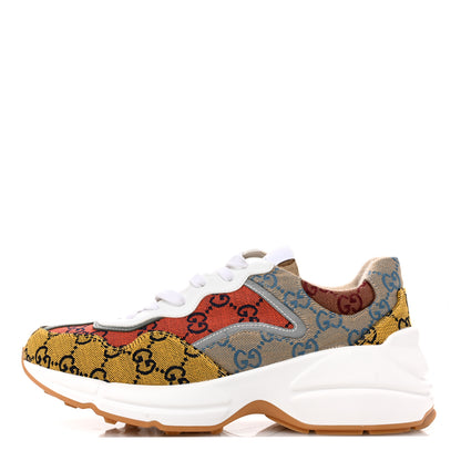 Gucci Monogram Multicolor Demetra Womens Rhyton Sneakers 39 Yellow Blue Great White Tabasco 1 of 9