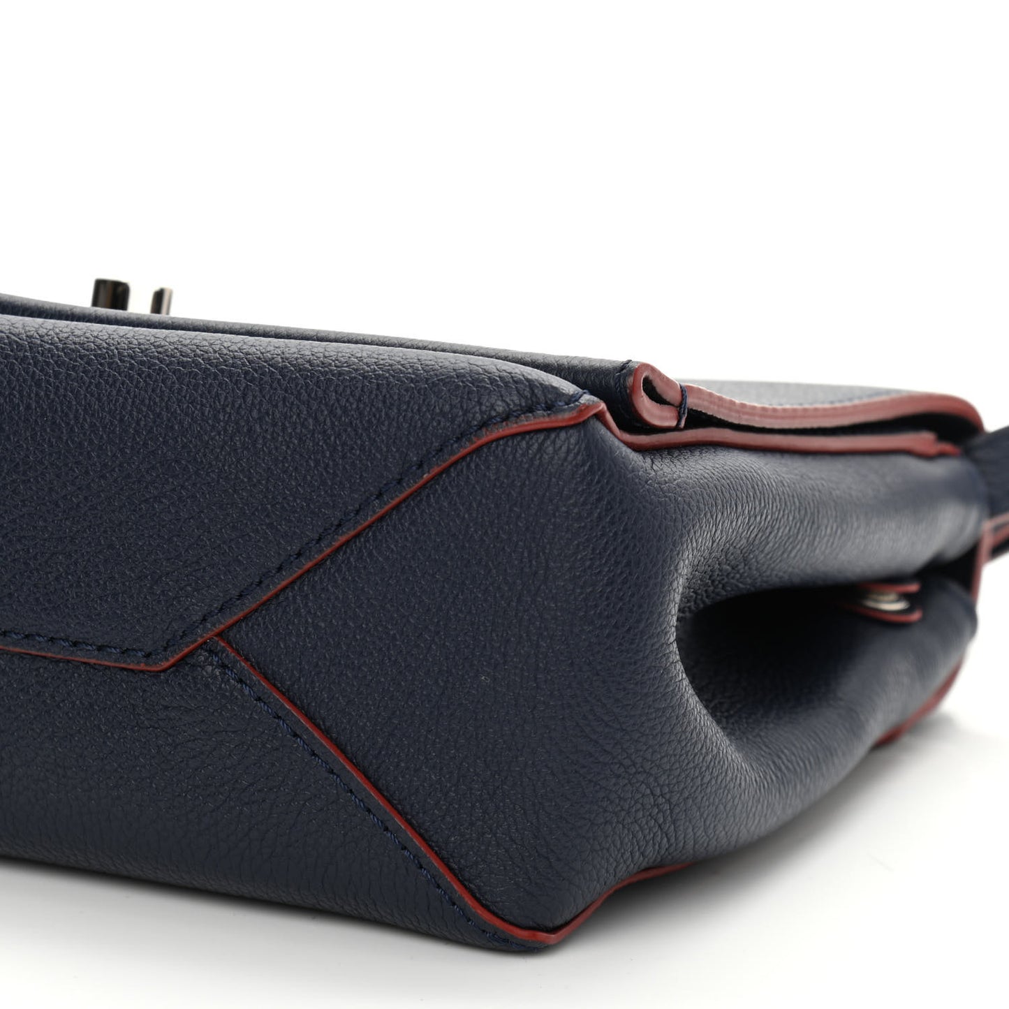 Calfskin Lockme II Chain Bag BB Marine Rouge