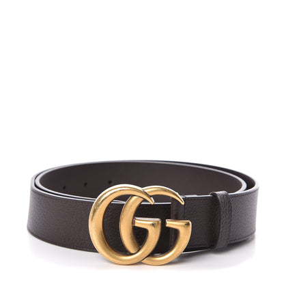 Gucci Textured Dollar Calfskin Double G 40mm Belt 95 38 Dark Cocoa 1 of 7