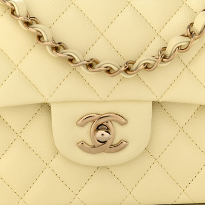 Chanel Caviar Quilted Small Double Flap Light Yellow 8 of 10