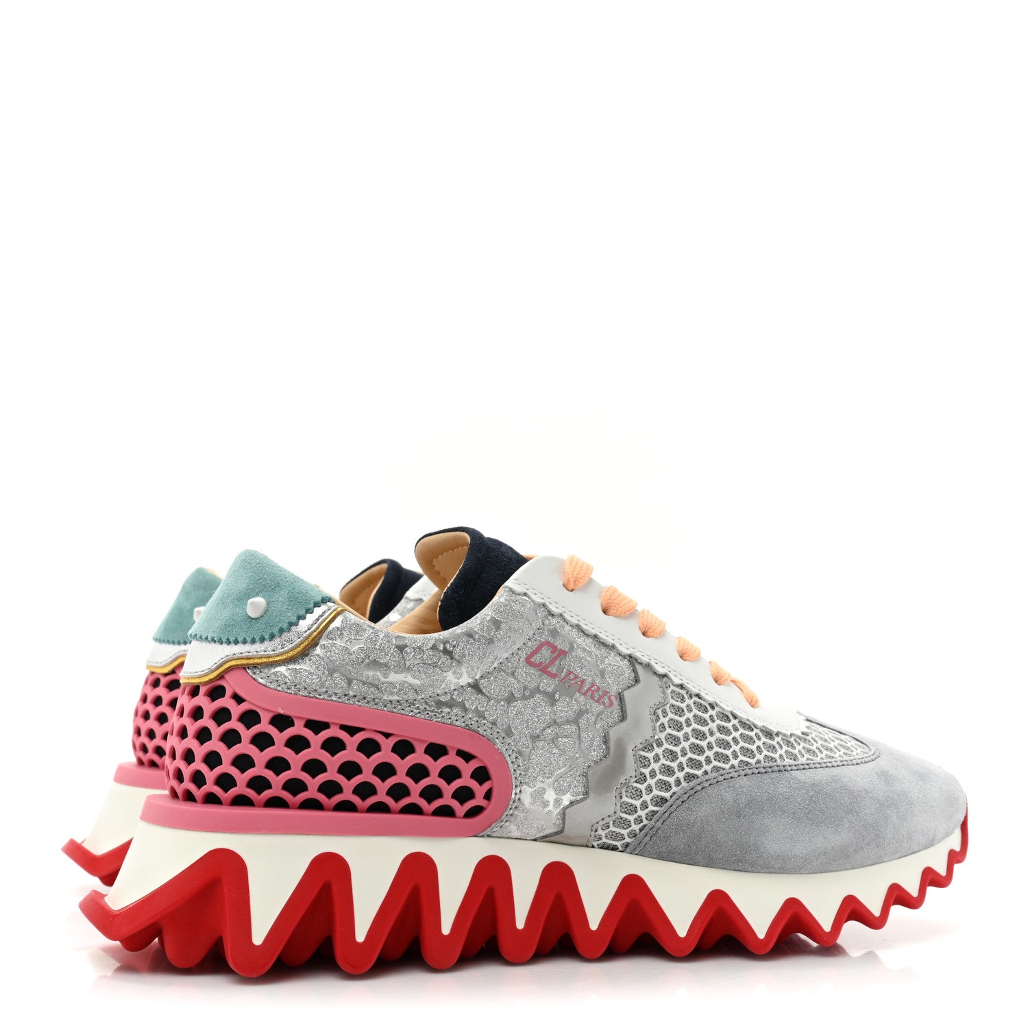 Christian Louboutin Suede Calfskin Mesh Loubishark Sneakers 40 Version Multicolor 5 of 10