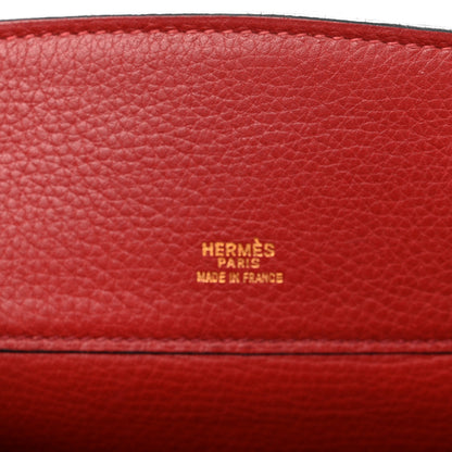 Hermes Taurillon Clemence Sherpa Backpack Rouge H 6 of 9
