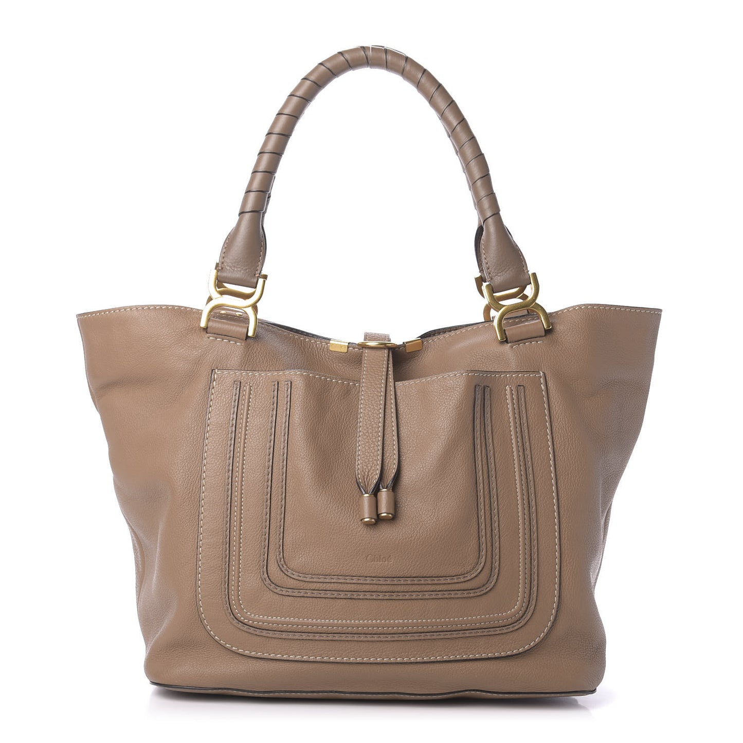 Calfskin Large New Marcie Tote Nut
