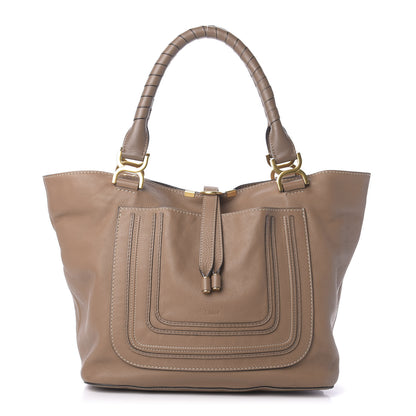 Chloe Calfskin Large New Marcie Tote Nut 1 of 11