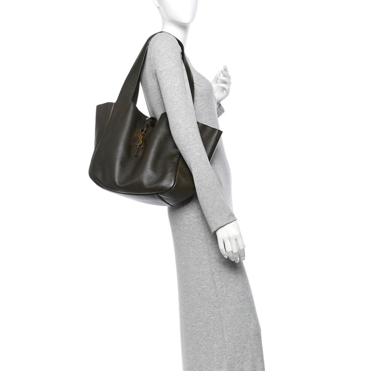 Saint Laurent Grained Deerskin Bea Tote Light Musk 2 of 12