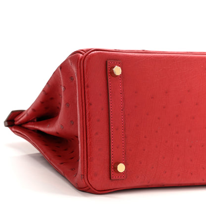 Hermes Ostrich Birkin 30 Rouge Vif 7 of 8