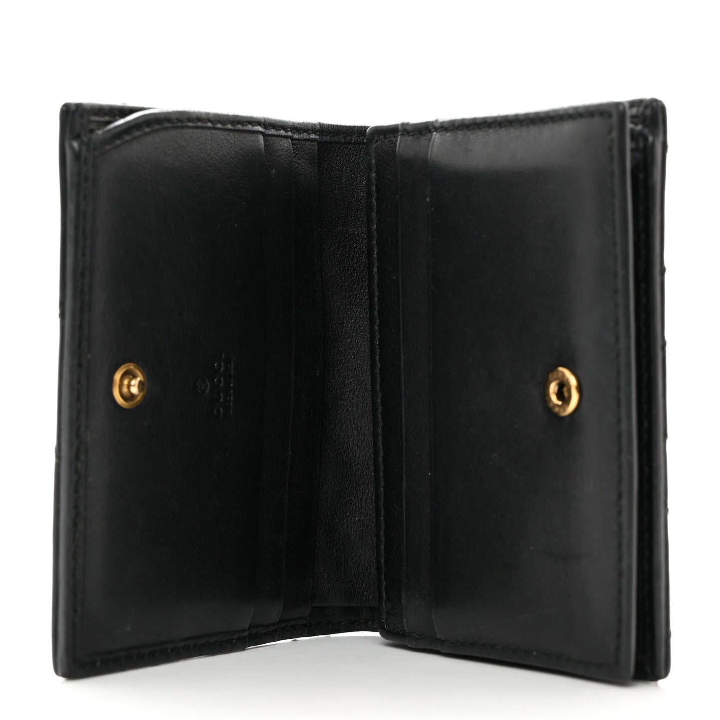 Calfskin Matelasse GG Marmont Card Case Wallet Black