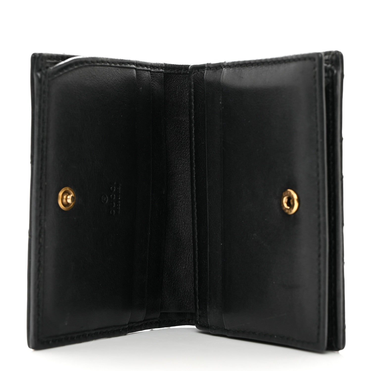 Gucci Calfskin Matelasse GG Marmont Card Case Wallet Black 5 of 7